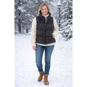 American Living  Puffer Vest XL Black Lightweight Quilted Zip Up Cozy Outdoor